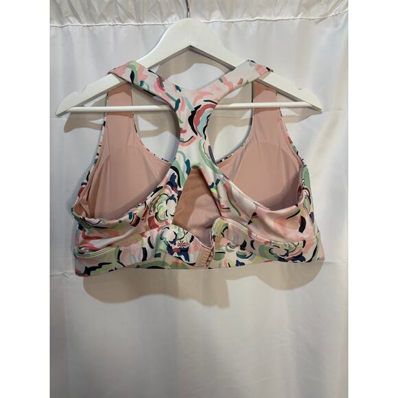 Athleta Plus Size 2X Floral Sports Bra Adjustable Activewear Razorback - Picture 6 of 10